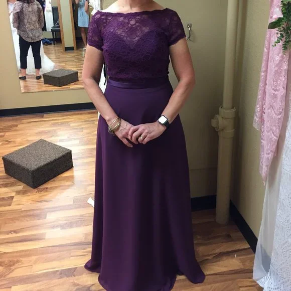 The Bride Dress Eggplant Colored Evening Gowns Chiffon Dress Dark